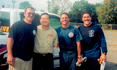Bill Hickerson (Power Hawk inventor), Gary Wan, Dennis Amodia, and Dennis Mojica at a Curtiss-Wright Power Hawk training seminar